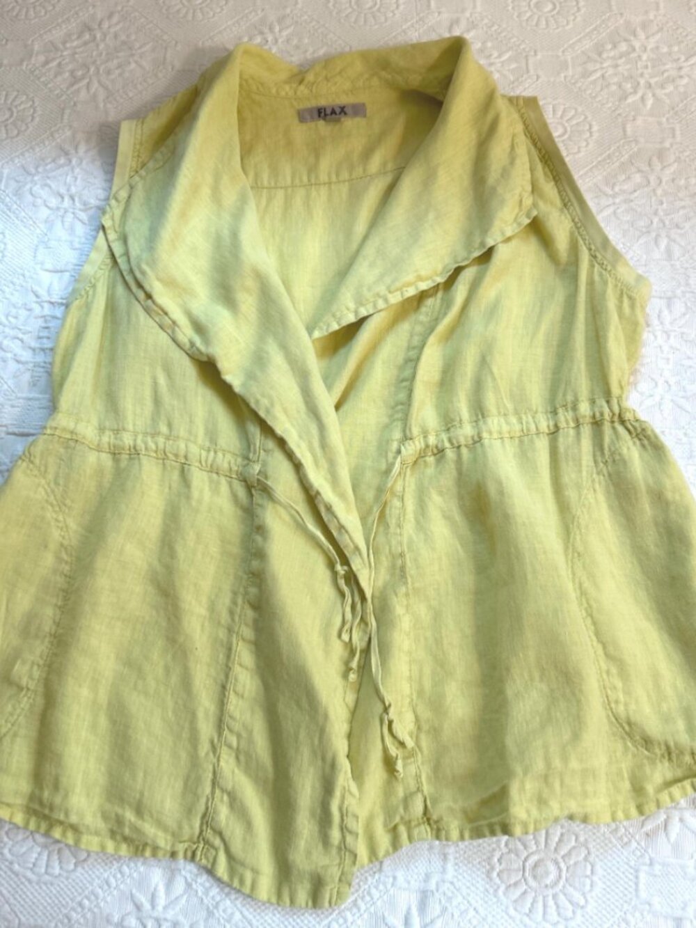 vintage lime green Flax vest